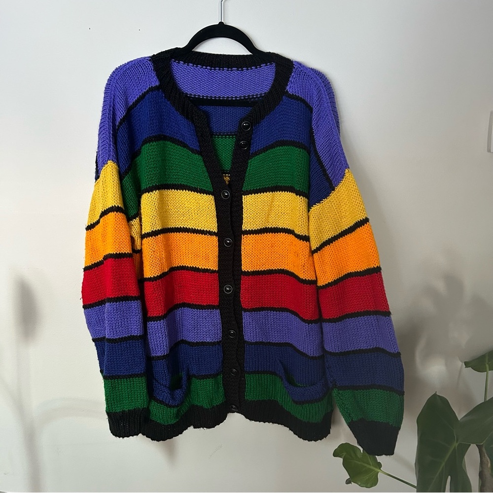 rainbow knit cardigan